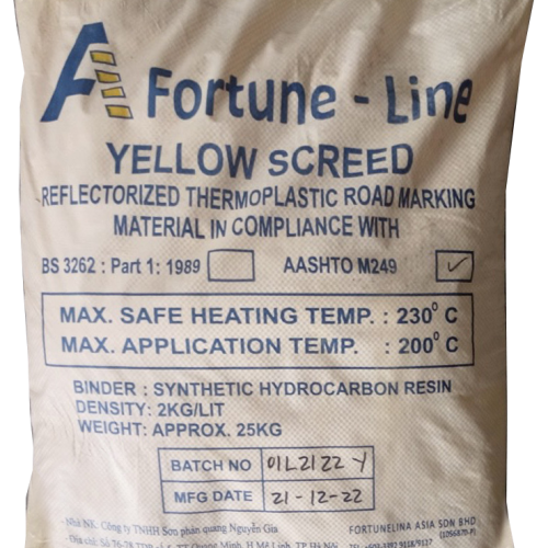 Sơn nhiệt dẻo phản quang hiệu FORTUNE - LINE nhập khẩu Malaysia màu vàng